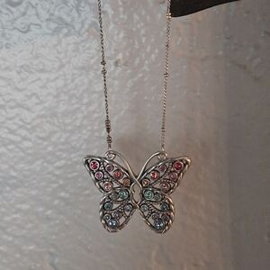Brighton Halo Gems Monarch Butterfly Multicolor Necklace